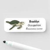 Zee schildpad cartoon naamplaatje (In situ)