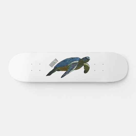 Zee schildpad cartoon persoonlijk skateboard (Horizontaal)