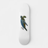 Zee schildpad cartoon persoonlijk skateboard (Voorkant)
