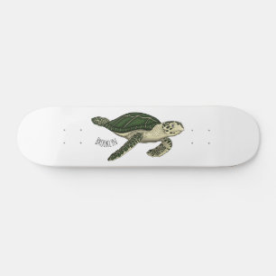 Zee schildpad cartoon persoonlijk skateboard