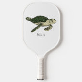 Zee schildpad cartoon pickleball paddle (Achterkant)