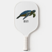 Zee schildpad cartoon pickleball paddle (Achterkant)