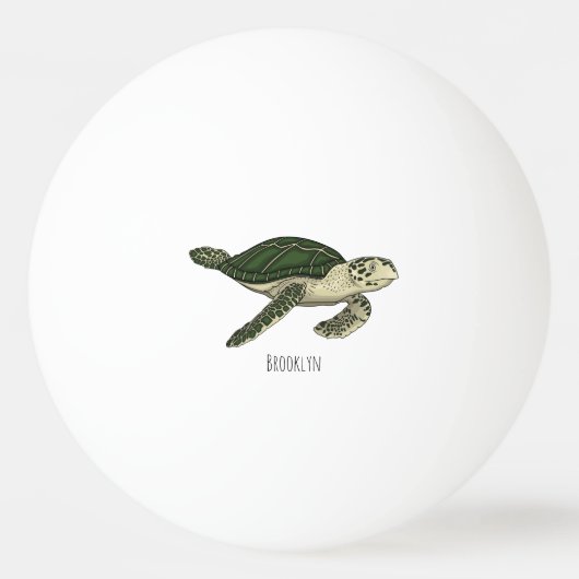 Zee schildpad cartoon pingpongbal (Voorkant)