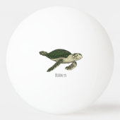 Zee schildpad cartoon pingpongbal (Achterkant)