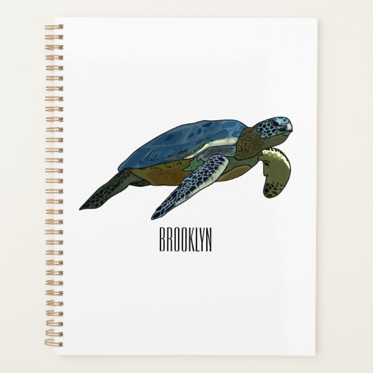 Zee schildpad cartoon planner (Voorkant)