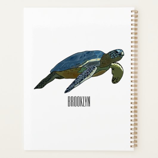 Zee schildpad cartoon planner (Achterkant)