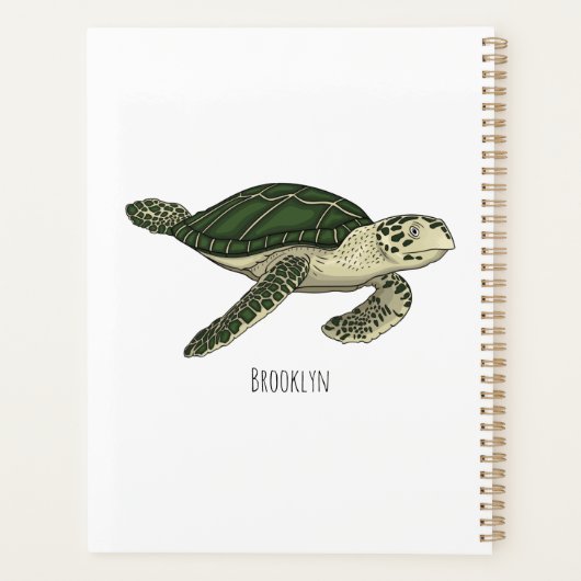 Zee schildpad cartoon planner (Achterkant)