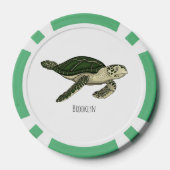 Zee schildpad cartoon poker chips (Achterkant)