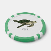 Zee schildpad cartoon poker chips (Enkel)