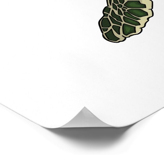 Zee schildpad cartoon poster (Hoek)