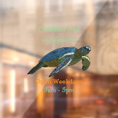 Zee schildpad cartoon raamsticker (Vel 2)