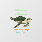 Zee schildpad cartoon raamsticker (Vel)