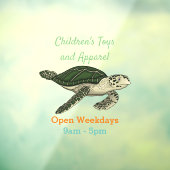 Zee schildpad cartoon raamsticker (Vel 3)