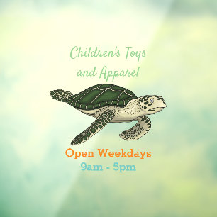 Zee schildpad cartoon raamsticker