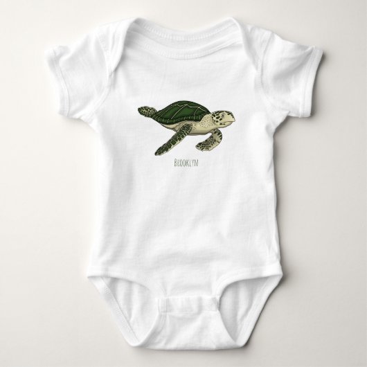 Zee schildpad cartoon romper (Voorkant)