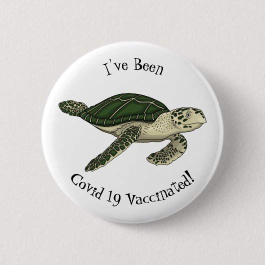 Zee schildpad cartoon ronde button 5,7 cm (Voorkant)