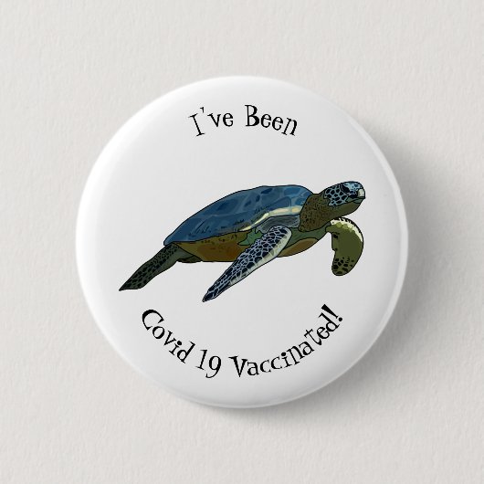 Zee schildpad cartoon ronde button 5,7 cm (Voorkant)