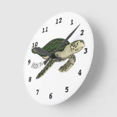 Zee schildpad cartoon ronde klok (Hoek)