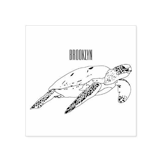 Zee schildpad cartoon rubberstempel (Afrduk)
