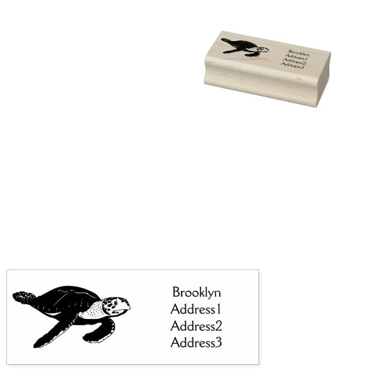 Zee schildpad cartoon rubberstempel (Gestempeld)