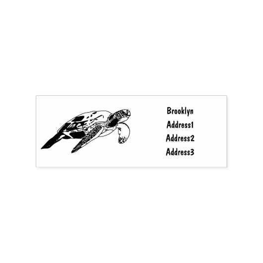 Zee schildpad cartoon rubberstempel (Afrduk)