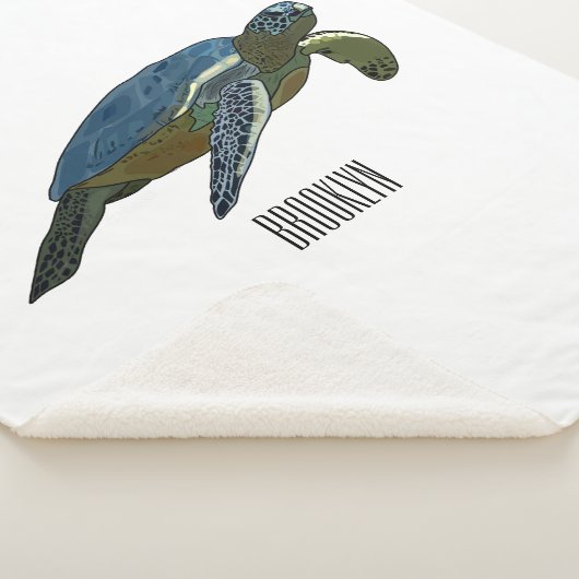 Zee schildpad cartoon sherpa deken (3/4)