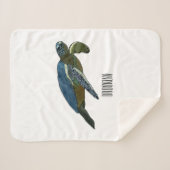 Zee schildpad cartoon sherpa deken (Voorkant (horizontaal))