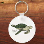 Zee schildpad cartoon sleutelhanger (Voorkant)