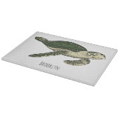 Zee schildpad cartoon snijplank (Hoek)
