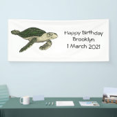 Zee schildpad cartoon spandoek (Beurs)