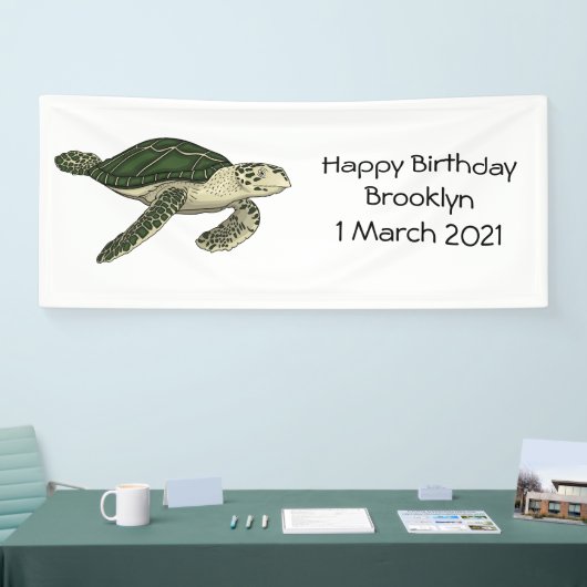 Zee schildpad cartoon spandoek (Beurs)