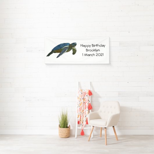 Zee schildpad cartoon spandoek (Insitu)