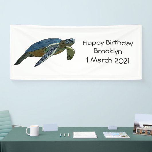 Zee schildpad cartoon spandoek (Beurs)