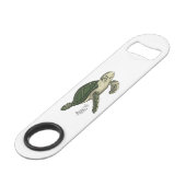 Zee schildpad cartoon speed flessenopener (Voorkant Gekanteld)