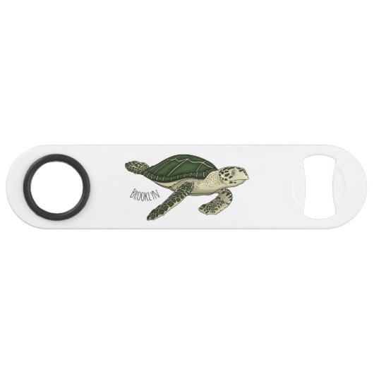 Zee schildpad cartoon speed flessenopener (Voorkant (Horizontaal))