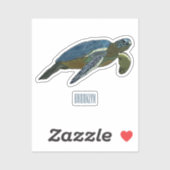 Zee schildpad cartoon sticker (Vel)
