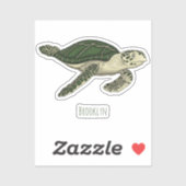 Zee schildpad cartoon sticker (Vel)