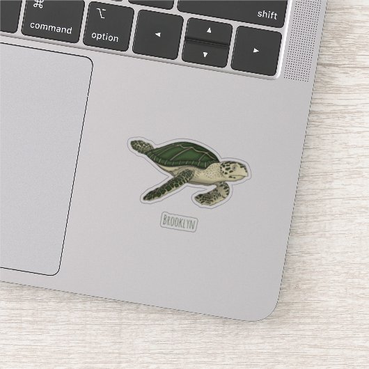 Zee schildpad cartoon sticker (Detail)