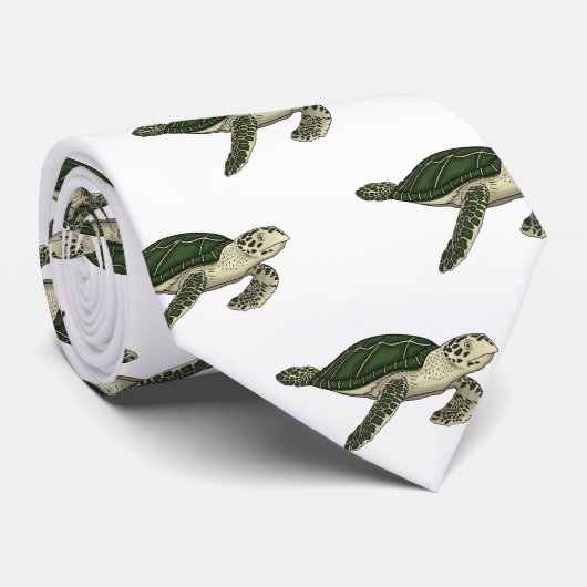 Zee schildpad cartoon stropdas (Opgerold)