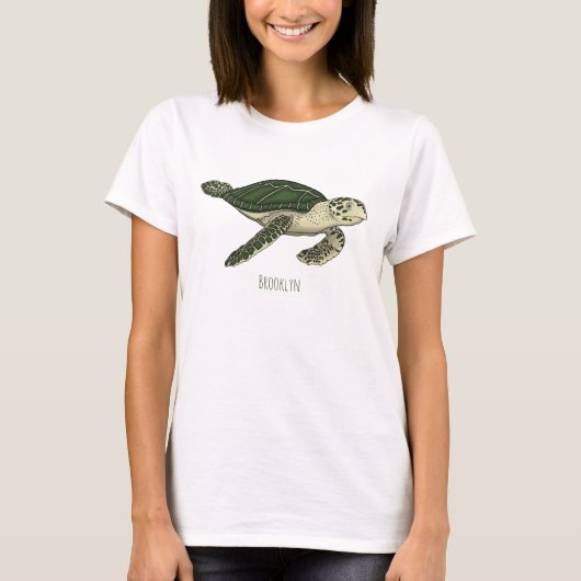Zee schildpad cartoon t-shirt (Voorkant)