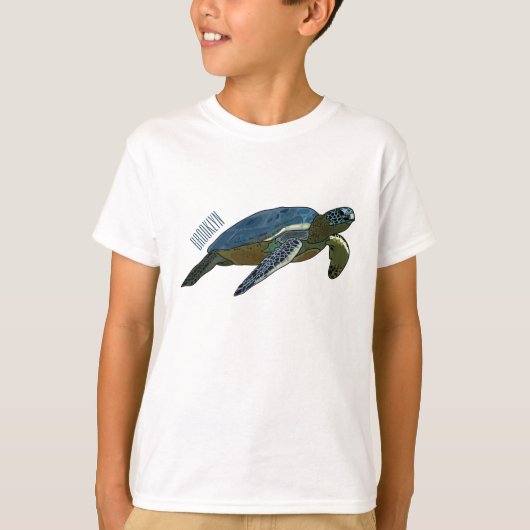 Zee schildpad cartoon t-shirt (Voorkant)