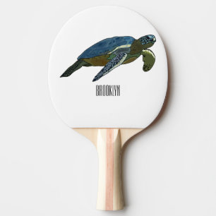 Zee schildpad cartoon tafeltennisbatje