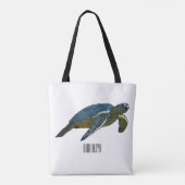Zee schildpad cartoon tote bag (Achterkant)