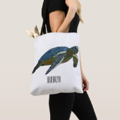 Zee schildpad cartoon tote bag (Dichtbij)