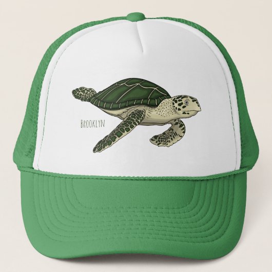 Zee schildpad cartoon trucker pet (Voorkant)