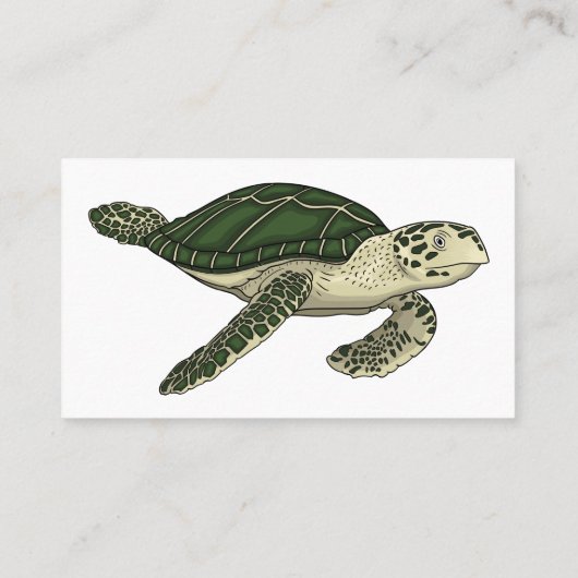Zee schildpad cartoon visitekaartje (Achterkant)