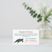 Zee schildpad cartoon visitekaartje (Staand voorkant)