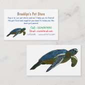 Zee schildpad cartoon visitekaartje (Voorkant / Achterkant)