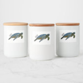 Zee schildpad cartoon voedselcontainer etiket (Flessen)