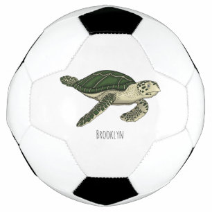 Zee schildpad cartoon voetbal